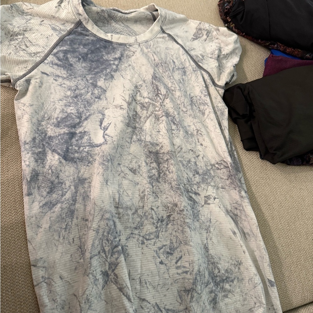 Gray and White Tie-Dye T-Shirt